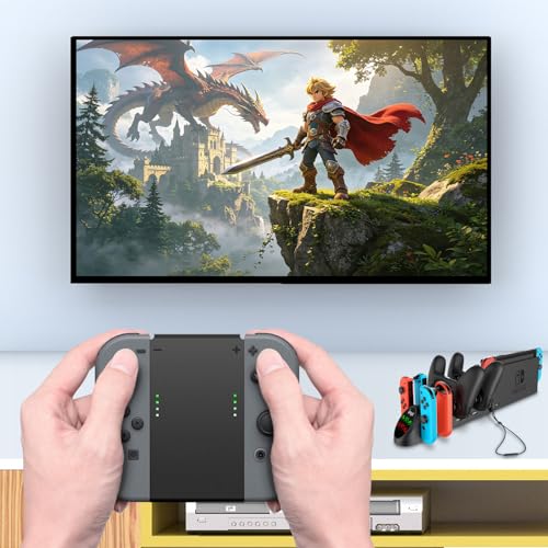 Switch Controller Charger Station for Joy Cons and Switch Pro Controllers Charging Dock with USB 2.0 Plug and Ports, Only for SwitchPro Controller