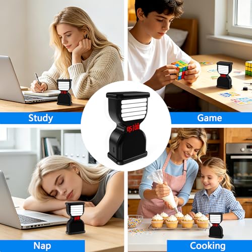 Digital Hourglass Timer, Sand Timer Rechargeable Visual Pomodoro Timers with On/Off Alarm Volume & LED Display, Desk Flip Timer for Study,Work, Kitchen (Black) - color: Black