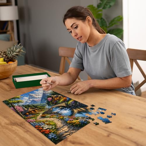 Puzzles for Adults 500 Pieces, Lighthouse Jigsaw Puzzles - Golden Voyage, Impossible Ocean Puzzles for Seniors Family, 20.47x14.96 inches, 1:1 Poster, Letter on the Back