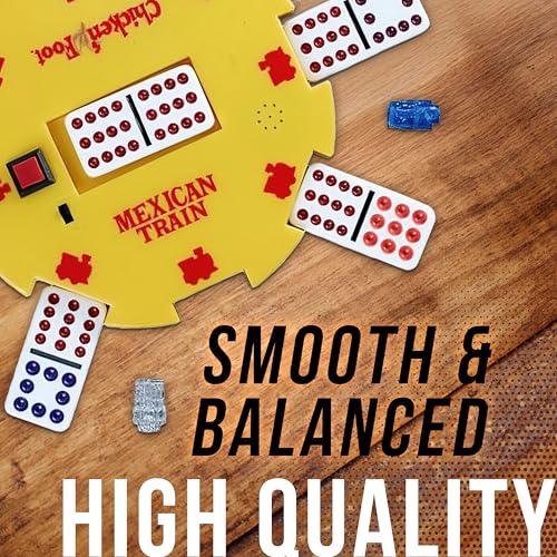 Puremco Mexican Train Double 12 Professional Size Dominoes with Bonus Chickenfoot Game Included Travel Tin Board Game, 91 Tiles, Challenging, Fun Game for Ages 6 Years & Up, Blue