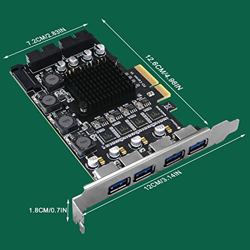 PCIE X4 to 4X Channels 8-Ports Superspeed 5Gbps USB 3.0 Expansion Card, 4X Dedicated USB 3.0 5Gbps Channels 20Gbps Total Bandwidth, Built in FebSmart Self-Powered Technology (FS-4C-U8-Pro) - style: FS-4C-U8-Pro
