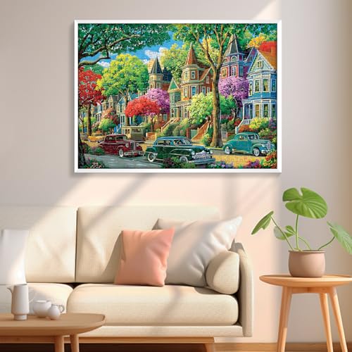 500 Piece Puzzle for Adults,Urban Street Jigsaw Puzzle for Adults Elderly, Birthday Party for Family, Funny Puzzle, Challenging Games 20.5×15 in - style: Urban Street
