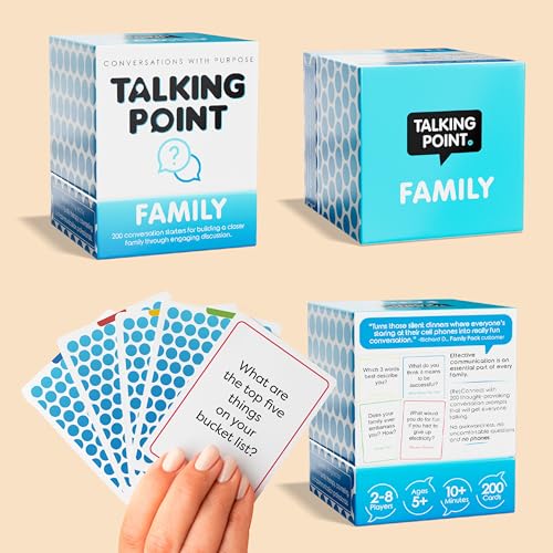 200 Family Conversation Cards for Kids, Teens & Adults - Question Card Game | Fun screen-free connection; dinner, road trip & gifts. Expert-created pack; 4 categories light to deep; Talking Point Cards