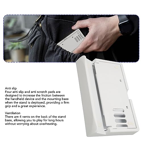 Handheld Game Console Stand, Three Level Adjustable tilt Angle White PC Material with Heat Dissipation Holes Suitable for PC Device Game Consoles and Handheld Devices