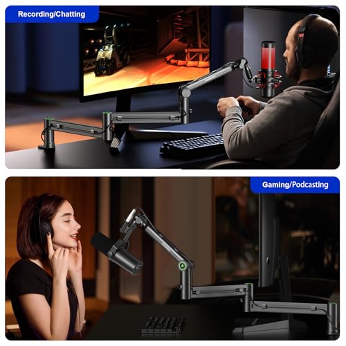 Microphone Arm,Aokeo AK-58i Desk Low Profile Mic Boom Arm Stand,Suitable For Blue Yeti,Snowball iCE,HyperX QuadCast,SoloCast,Elgato Wave,Etc - color: AK-58i (Black)