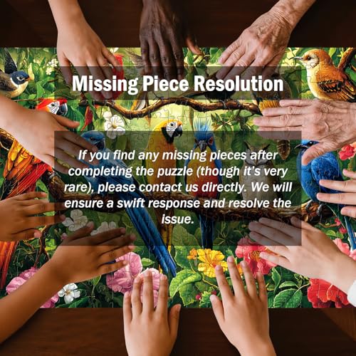 300 Piece Puzzle for Adults,Jungle Parrots Jigsaw Puzzles Adults Kids Seniors,Large Piece Animal Puzzle for Kids Ages 8-10 10-12,Bird Flower Puzzles Letters on Back,Unique Puzzles Great Gift,20.5*15in - style: Flower Birds