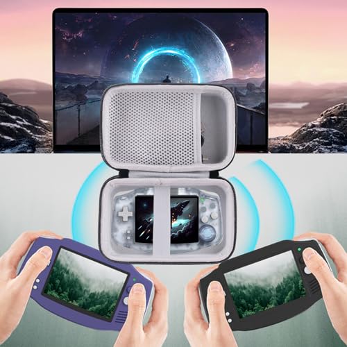WERJIA Hard Case Compatible with RG34XX/R36MAX Retro Handheld Game Console (Grey) - color: Grey
