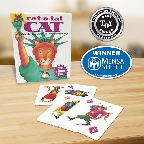 Gamewright Rat‑A‑Tat Cat Card Game – Family Board Games & Kids Games | Memory & Strategy Game for Kids 6+ | Quick Play Card Game for Family Game Night, 2‑6 Players - style: Single