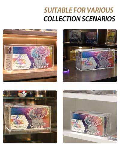 Clear Acrylic Display Box Compatible with Prismatic Evolutions Super Premium Collection Box Stackable 5mm Thick Acrylic Collectibles Protector with Magnets Lid (14.3x3.3x6.8in) - size: 14.3x3.3x6.8in