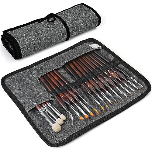 Golden Maple Miniature Paint Brushes Drybrush-18PCS Micro Detail Paint Brush Set, Small Fine Detail Model Brushes for Acrylics, Watercolors & Paint by Number, Figurine - Cocoa Brown - color: Cocoa Brown