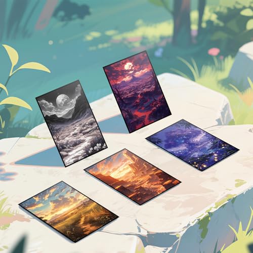 MTG Card Sleeves - Badland(Black Red) - Fantasy Dual Lands Series - Ultra Clear Front & Matte Finish Back, 100 Count Standard Size TCG Art Sleeves for Magic The Gathering - color: Badland(black Red)
