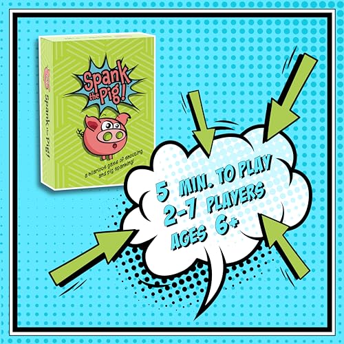 Spank The Pig! - Hilarious & Fun Family Card Game for Kids, Teens & Adults, Funny Fast Paced Games for 2-7 Players