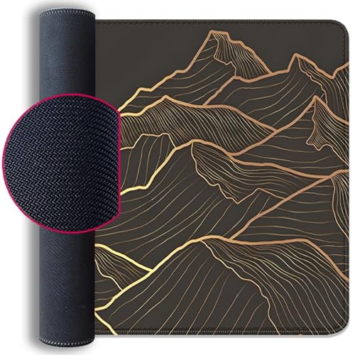 Gold Mountains Mouse Pad Desk Pad,Extended Gaming Mouse Mat with Stitched Edges Non-Slip Waterproof Rubber Base Mous Mat for Office,Computer,Keyboard,Laptop and Home Desk Pad(27.5X11.8 in) - color: Gold Mountain