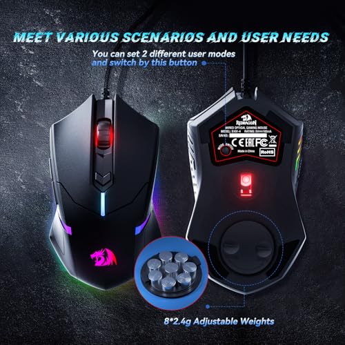 Redragon S101-3 PRO Gaming Keyboard and Mouse, RGB Backlit Programmable Keyboard Mouse with Software, Independent Macro Record Keys, Value Combo Set, New Update Version - color: Black