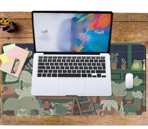Cute Large Mouse Pad, Kawaii Extended Mouse Pad Desk Pad Easy Typing for Typing Office Game 35.4 x15.7 in - Kawaii Frog - color: Frog Single