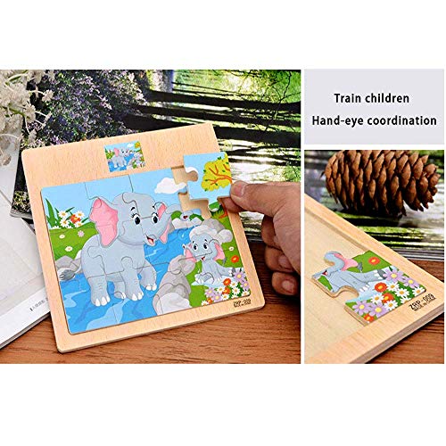 CCLIFE Wooden Jigsaw Puzzles Set for Kids 2-5 Years 12 Piece Colorful Wooden Educational Animal Puzzles (4 Puzzles)
