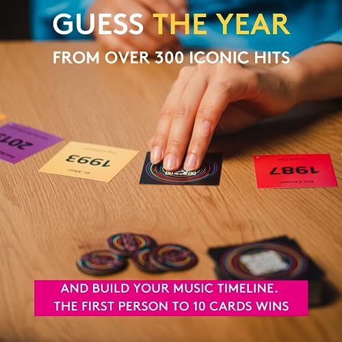 Jumbo Hitster - The Music Fun Party Quiz Card Game, 2-10 Players - 300 Plus Iconic Music Hits - Great for Adult and Family Game Night