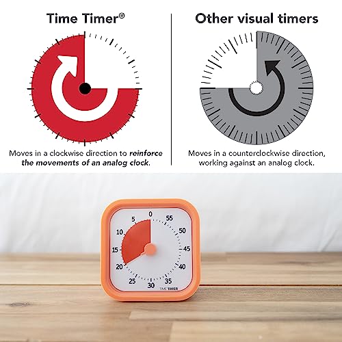 TIME TIMER Home MOD – 60-Minute Visual Timer, Homeschool Supplies Study Tool, Timer for Desk, Office, and Meetings with Silent Operation (Dreamsicle Orange) - color: Orange Dreamsicle, style: Timer