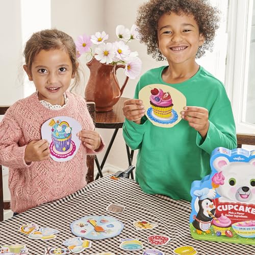 eeBoo: Cupcake Shaped Spinner Game - Animal & Baking Themed Game for Kids, Spin to Collect Ingredients, Preschool, Ages 3+, 2-4 Players - style: Cupcake