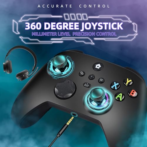 TECTINTER Wireless Controller for Xbox One Controller,2.4GHz Xbox O ne Controller Wireless with 8 Color RGB Light/Programmable/800mAh Battery,Compatible with Xbox One S/X,Xbox On e Series X/S - color: Dark Black