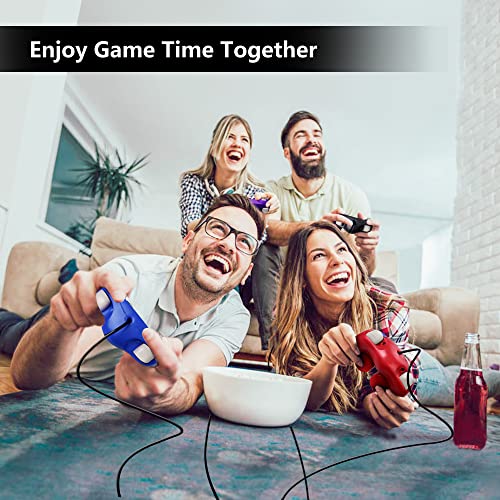 FIOTOK Gamecube Controller, Classic Wired Controller for Wii & Gamecube | Red & Blue-2pack - color: Red & Blue