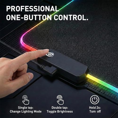 RGB Gaming Mouse Pad, 0.16 Inch Thickness, 31.5" x 11.8" Large Mouse Pad for Desk, 13 Light Modes Desk Mat, Waterproof, for PC Laptop Office Gaming Use - color: Black 31.5 ×11.8''