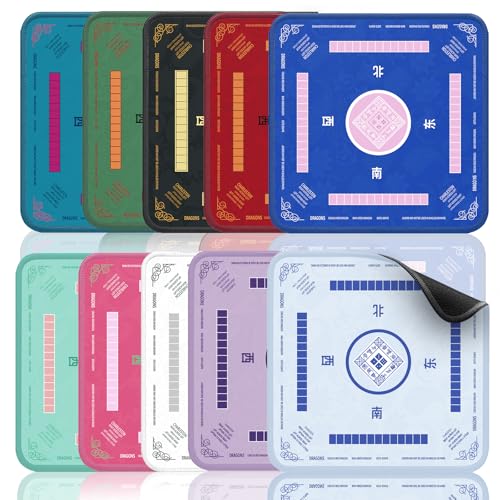 2F22E Mahjong Mat - Non-Slip Noise Reduction Gaming Mat 32.4x32.4 Inch for Mahjong/Poker/Board Games/Card Games/Dominoes (Blue) - color: Blue