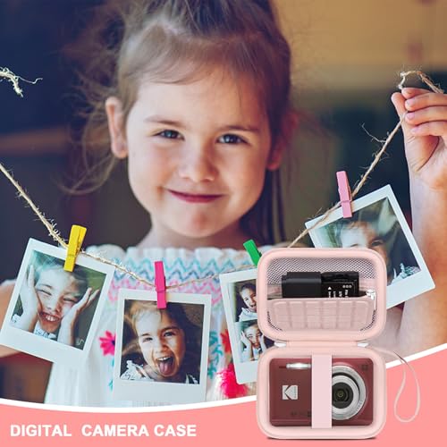 Canboc Hard Case for KODAK PIXPRO FZ55/ FZ45/ FZ43/ FZ53 16MP Digital Camera, Vlogging Camera Bag, Zipper Mesh Pocket fit Cable, SD Card, Pink (Case Only) - color: T-Pink
