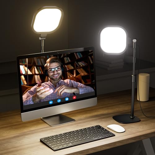 Zoom Lighting for Computer, Adjustable Desk Lighting for Video Calls, 30 Light Modes Video Conference Light, Desk Ring Light with Stand for Webcam, Meetings, Live Stream, Home Office. CRI 97.8 - color: Black-1 pack