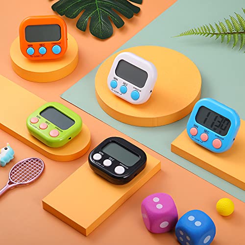 Weewooday 4 Pcs Large Classroom Timers, Magnetic Digital Kitchen Timer Bulk, Loud Alarm Electronic Countdown Stopwatch Multifunction for Classroom Office Cooking Baking Teacher Lab Gym (4 Colors) - color: 4 Colors