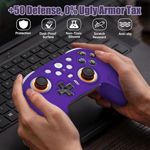 FIOPAZ Silicone Skin Cover for 8Bitdo Ultimate 2, Dust/Sweat-Resistant Protective Case for 8bitdo Ultimate 2 Bluetooth/Wireless Controller Accessories, Purple - color: Purple