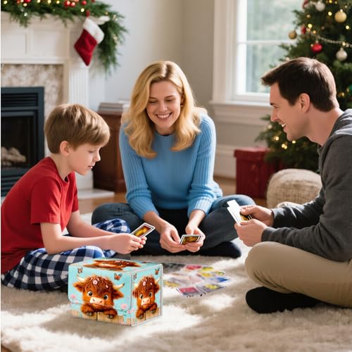 Trading Card Storage Box, Premium PU Leather with Magnetic Closure, Holds 100+ for MTG Cards, Cow Is In The Fence Durable Deck Box for Magic the Gathering, Trading Card Games - color: Cow Is In The Fence