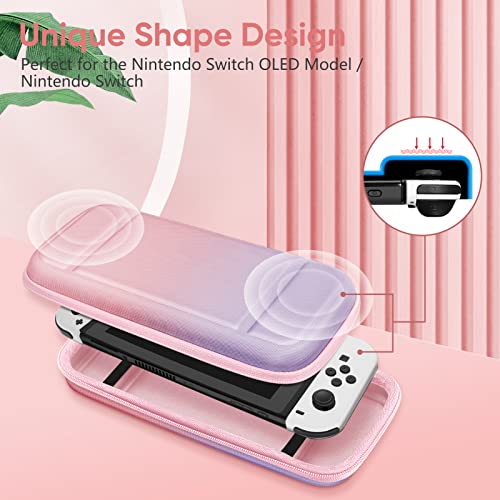 FINTIE Carrying Case for Nintendo Switch / Switch OLED Model (2021) | Shockproof, Hard Shell Protective Cover, Portable Travel Storage Bag, 10 Game Card Slots & Inner Pocket - color: Fantasy Ombre
