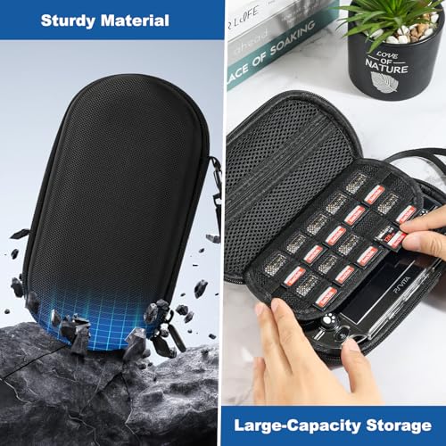 Jekarsy 3-in-1 Kit for PS Vita Case Bundle, Hard EVA Carrying Case for Sony PS Vita 1000/2000, Two Clear Crystal Cases for PSV 1000/2000, Console & Other Accessories Not Included