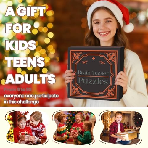 9 Pcs Brain Teaser Puzzles for Adults Teens - Brain Teaser Puzzles with Wooden Box 3D Puzzle Game Toys for Adults Teens - Unlock Interlocking Puzzle Adults Teens IQ Education Smart Toys - color: Style E