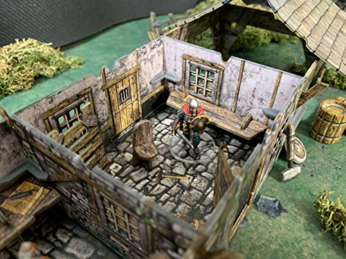Battle Systems – Modular Fantasy Scenery – Perfect for Roleplaying and Wargames - Multi Level Tabletop Terrain for 28mm Miniatures – Colour Printed Model Diorama – DND Warhammer (Blacksmith's Forge)