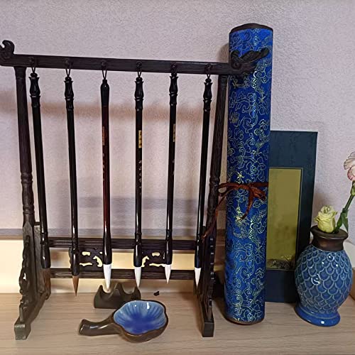 Flylin Calligraphy Cloth, Reusable Chinese Calligraphy Practicing Tool Magic Water Painting Paper Ten Thousand Times Writing Cloth Scroll for Home School (Blue) - color: Blue