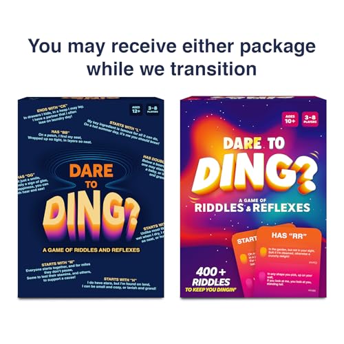 Dare to Ding – Game of Riddles & Reflexes, Guess the Riddle Game, 3 Levels | Fast-Paced Card Game, 450+ Riddles, Family-Friendly Game for Teens, Families & Adults, Gift for Ages 10 & Up, 3–8 Players