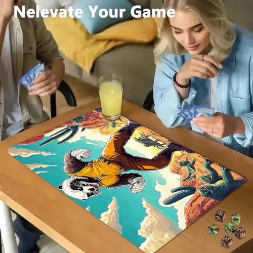 for MTG Game Playmat - 24 x 14 inches with Dices and Storage Bags, Non-Slip Base for TCG and Board Game Card Mats, Trading Card Games Mat, Angry Bear Pattern Collectible Card Playmats - color: Jv-playmat-p7-1-h215
