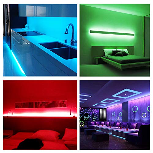 DAYBETTER LED Strip Lights 100ft RGB Lights Strip for Bedroom, Desk, Indoor Room Living Room Brithday Gifts Home Decor with Remote, 24V Power Supply - size: 100FT