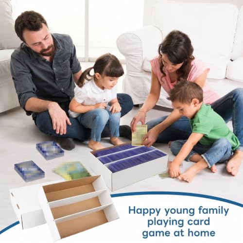 6팩 트레이딩 카드 보관 상자, 2340개 카드 보관 상자 화이트 스포츠 카드 보관 상자 카드 정리함 박스 벌크 판지 카드 보관 트레이딩 카드 박스 축구 농구 게임 카드 정리용 - style: 6세트-1