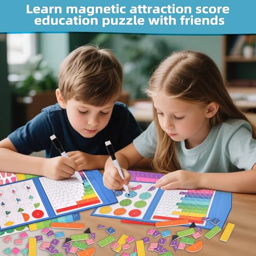 Magnetic Fraction Educational Puzzle,Magnetic Fraction Tiles & Fraction Circles,Montessori Fraction Manipulatives Learning Games for Kids,Fraction Manipulatives for Elementary School (Zebra) - style: 1-zebra