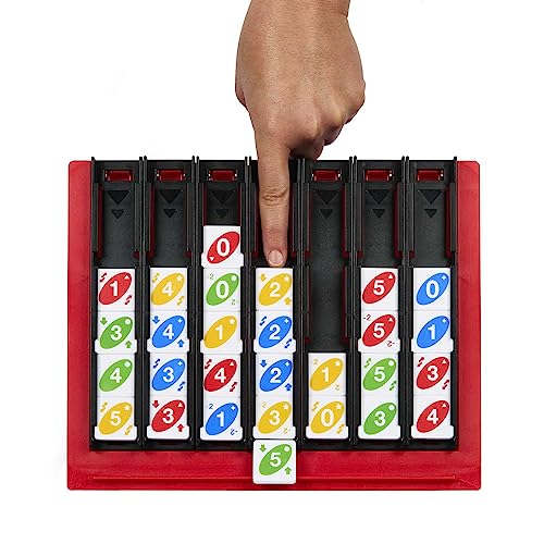 Mattel Games UNO Quatro Game with Colored Tiles & Plastic Grid for Adult, Family & Parties, 2 to 4 Players Ages 7 Years Old & Up