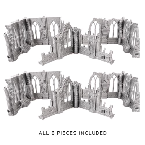 Sci-Fi Ruin Set 2 Bundle (2 Sets) for Wargames and RPGs 28mm 32mm Miniatures - style: Two Sets