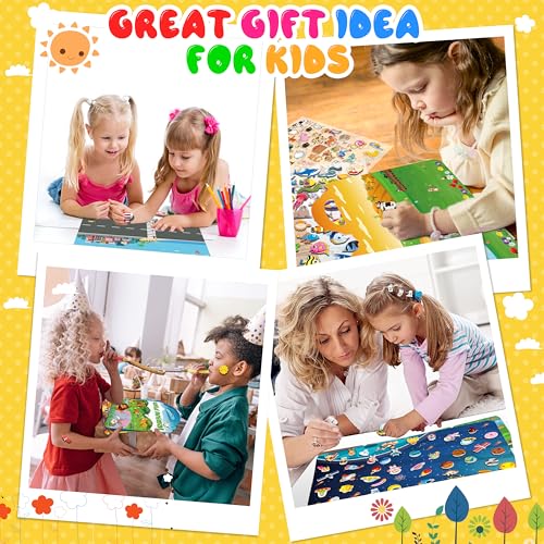 Kalysky 6Set Puffy Sticker Books for Kids 2-4, 3D Reusable Stickers Books for Toddlers 1-3 2-4,Farm+Animal+Dinosaurs+Ocean World+Space+Vehicle - color: 6 Set - Farm/Animal/Dinosaurs/Ocean/Space/Vehicle