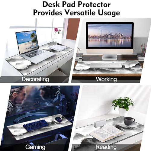 Galdas Mouse Pad for Gaming,XXL XL Large Mouse Mat Long Extended Mousepad Desk Mat Non-Slip Rubber Mice Pads Stitched Edges Thin,Black Ink Background (31.5 x 11.8 x 0.12 Inches) - color: Black Ink