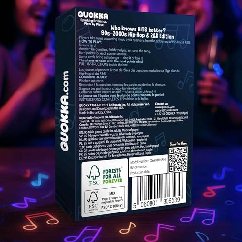 Quokka Party Games for Adults and Families - Ultimate Trivia Music Games | Who Knows Hits Better? 500+ Questions Music Game – 90s and 2000s Hip-Hop and R&B Edition - Fun Karaoke and Singing Game Night - color: Hits Rnb