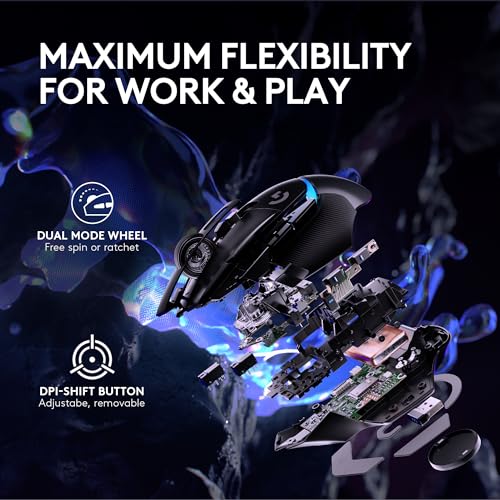 Logitech G502 X Plus Wireless RGB Gaming Mouse - Black | Optical Switches, RGB, 13 Buttons , Infinite Scroll Toggle, <130 hr Battery, USB-C, Wireless Charging Capable, for PC/MacOS - color: Black, style: Wireless