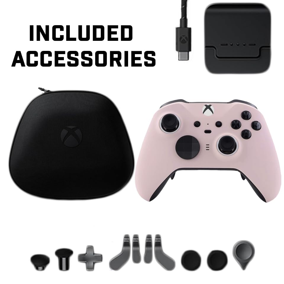 Custom Controllerzz Elite Series 2 Controller Compatible With Xbox One, Xbox Series S and Xbox Series X (Baby Pink) - color: Baby Pink