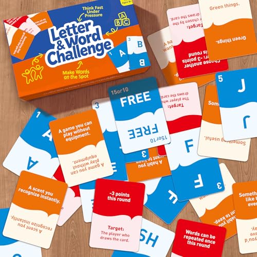 Family Word Game, Letter and Category Challenge Game, Fast-Paced Vocabulary & Spelling Game, Party Game for Kids Teens Adults, Family Game Night Activity for Ages 8+, 2-6 Players